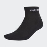 ⁦adidas Unisex Half-Cushioned Ankle Socks 3 Pairs - Black- جوارب اديداس للجنسين لون أسود⁩ - الصورة ⁦2⁩