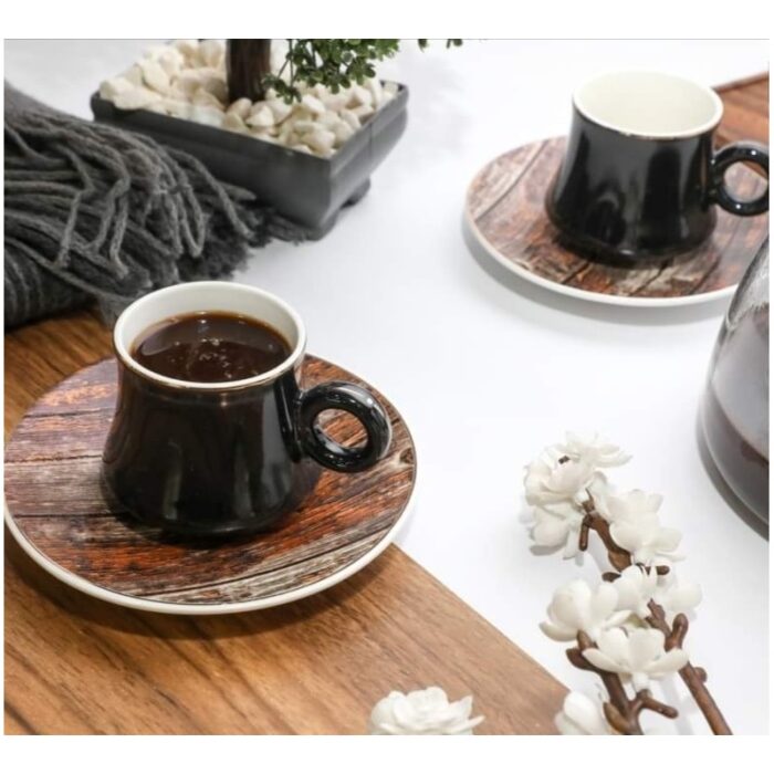 ⁦طقم 12 فنجان قهوة مع صحونهم⁩ - الصورة ⁦1⁩