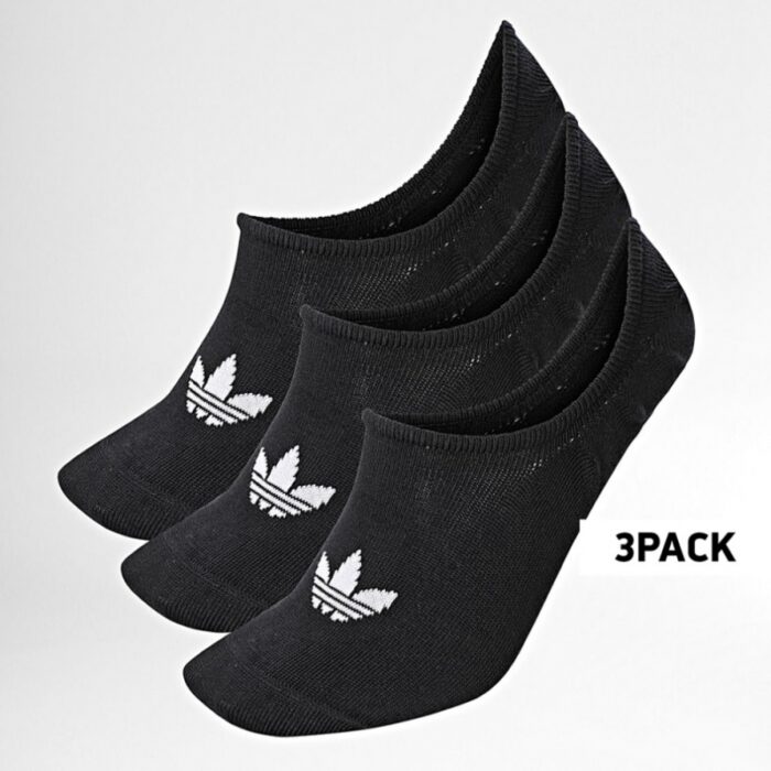 ⁦adidas Unisex' Originals No Show (3 Pairs) Socks- جوارب اديداس اورجينال المخفية للجنسين لون أسود⁩ - الصورة ⁦3⁩
