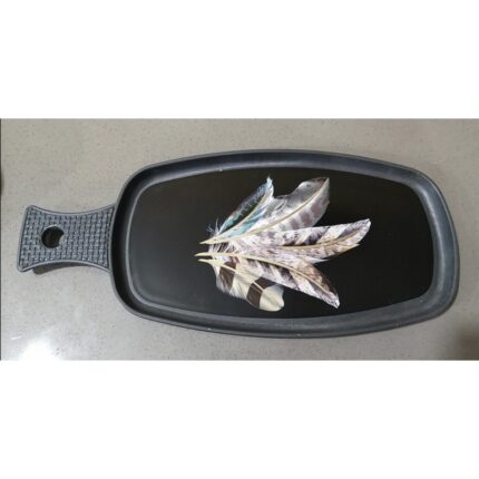 صينية بيد بلاستيك تركي (ريش طاووس)