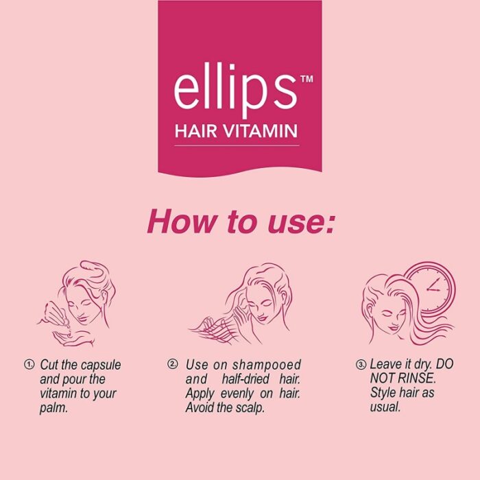 ⁦بكيت كبسولات فيتامينات اللون الزهري معالجة الشعر المتقصف⁩ - الصورة ⁦3⁩