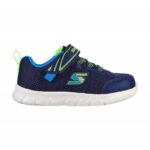 Skechers Kids' Comfy Flex - Mini Trainers Shoes- حذاء سكيتشرز كومفي فليكس ميني للأطفال لون كحلي ونعل ابيض