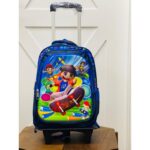 شنطة جر 3d حجم كبير 15 انش مع عجل مضيء ولد زلاجة