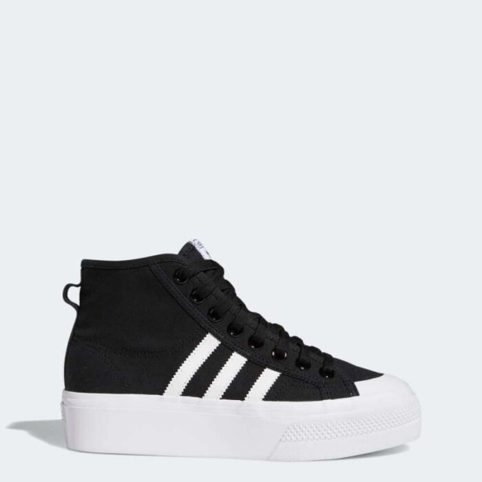 ⁦adidas Women's Nizza Platform Mid Shoes - Black- حذاء اديداس نيزا بلاتقوم ميد للنساء لون أسود⁩ - الصورة ⁦4⁩