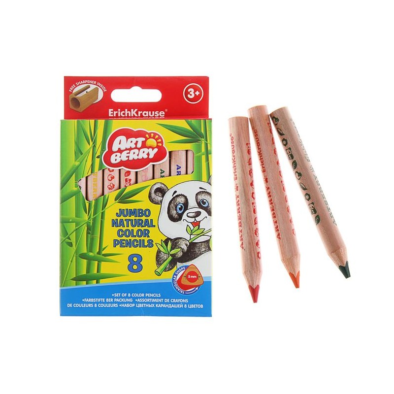 ⁦أقلام الوان خشبية جمبو مثلث قصير⁩ - الصورة ⁦1⁩