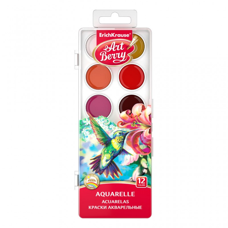 ⁦علبة الوان مائية أقراص 12 لون⁩ - الصورة ⁦1⁩