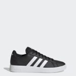 ⁦adidas Mens' Grand Court TD Lifestyle Court Casual Shoes- حذاء اديداس جراند كورت تي دي لايف ستايل كورت للرجال لون أسود ونعل أبيض⁩ - الصورة ⁦2⁩