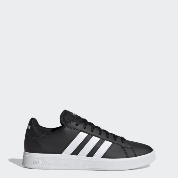⁦adidas Mens' Grand Court TD Lifestyle Court Casual Shoes- حذاء اديداس جراند كورت تي دي لايف ستايل كورت للرجال لون أسود ونعل أبيض⁩ - الصورة ⁦2⁩