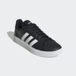 ⁦adidas Mens' Grand Court TD Lifestyle Court Casual Shoes- حذاء اديداس جراند كورت تي دي لايف ستايل كورت للرجال لون أسود ونعل أبيض⁩ - الصورة ⁦6⁩