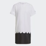 ⁦فستان نمط تيشيرت بشعار الماركة من اديداس للنساء لون أبيض وأسود Adidas Women's Sportswear Marimekko Dress⁩ - الصورة ⁦3⁩
