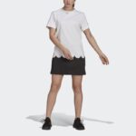 ⁦فستان نمط تيشيرت بشعار الماركة من اديداس للنساء لون أبيض وأسود Adidas Women's Sportswear Marimekko Dress⁩ - الصورة ⁦5⁩