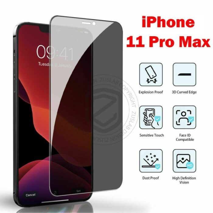 10314420_67db5e897dc90 Paravicy Full glass For Iphone 11 Pro Max زجاج حماية للشاشة لون اسود - الصورة 1