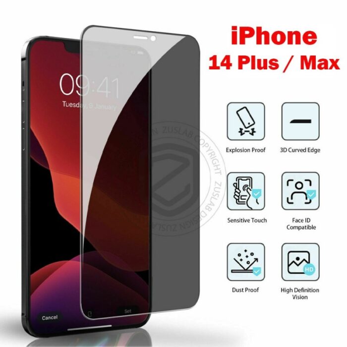 10314428_67db5e8b65c0d Paravicy Full glass For Iphone 14 Plus / MAX زجاج حماية للشاشة لون اسود - الصورة 1