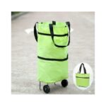 ⁦شنطة تسوق وتحمل عالأكتاف مع عجلات لون أزرق⁩ - الصورة ⁦2⁩