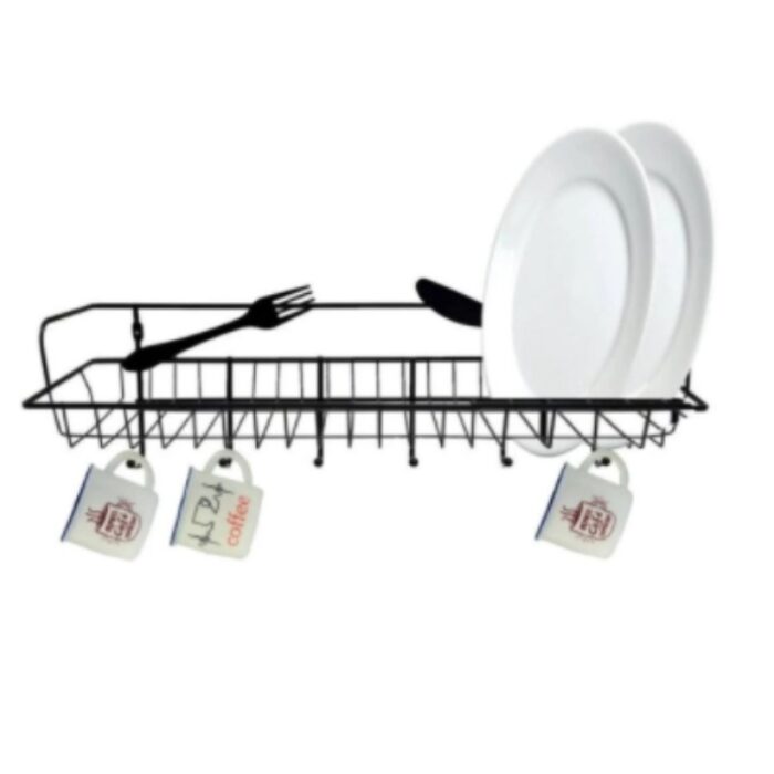 ⁦رف علب بهارات وسكريات معدن مع 6 علاقات⁩ - الصورة ⁦4⁩