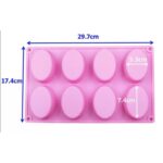 ⁦قالب صابون سيليكون بيضاوي (8 خانات)⁩ - الصورة ⁦3⁩