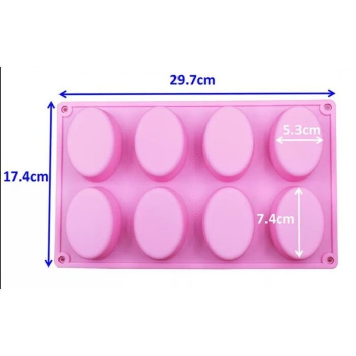 ⁦قالب صابون سيليكون بيضاوي (8 خانات)⁩ - الصورة ⁦3⁩