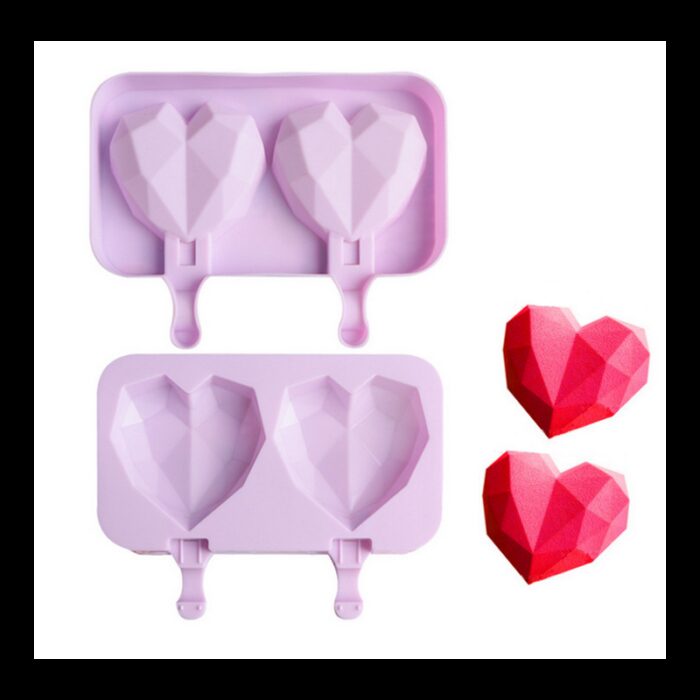 10314602_67db5f12704df قالب بوظة سيليكون 2 خانة شكل القلب الماسي - الصورة 1