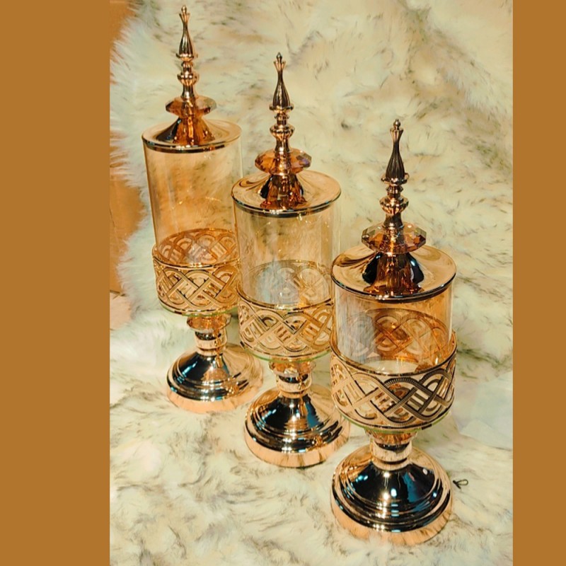 ⁦علب حلو شمعدان 3 قطع⁩ - الصورة ⁦1⁩