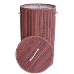 سله غسيل قش تغلق وتفتح لون اسود واحمر