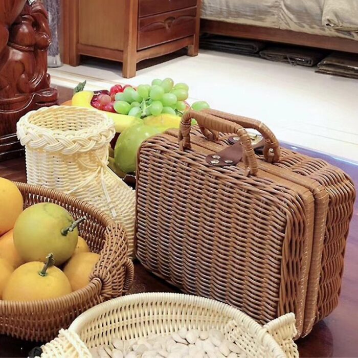 ⁦شنتة تنزه قطعتين ابيض وبني⁩ - الصورة ⁦3⁩