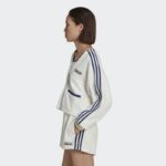 ⁦adidas Womens' Crop Towel Terry Cardigan - White- سويت شيرت اديداس كروب تويل للنساء لون أبيض⁩ - الصورة ⁦7⁩