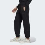 ⁦بنطلون رياضي كاجوال من اديداس للنساء لون أسود Adidas TREFOIL LINEAR SWEAT PANTS⁩ - الصورة ⁦5⁩