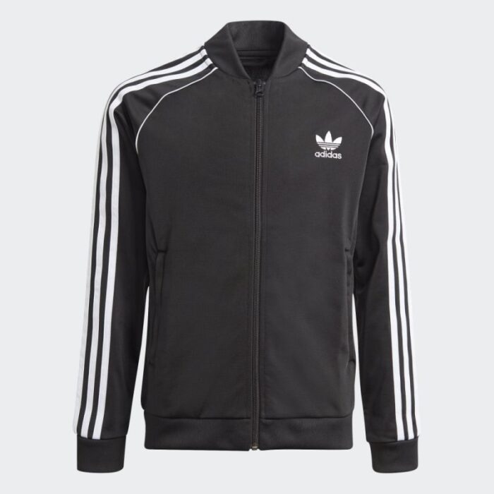 ⁦adidas Kids Unisex Adicolor SST Track Jacket - Black- جاكيت اديداس اديكلر اس اس تي تراك للجنسين لون أسود⁩ - الصورة ⁦1⁩
