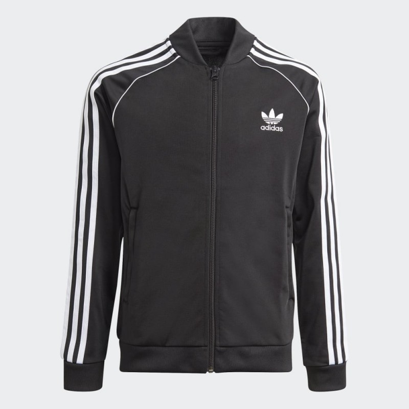 ⁦adidas Kids Unisex Adicolor SST Track Jacket - Black- جاكيت اديداس اديكلر اس اس تي تراك للجنسين لون أسود⁩ - الصورة ⁦1⁩
