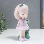 ⁦تحفة جبصين فتاة مع صبار 10 سم⁩ - الصورة ⁦3⁩