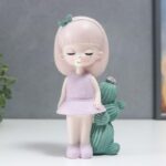 ⁦تحفة جبصين فتاة مع صبار 10 سم⁩ - الصورة ⁦4⁩