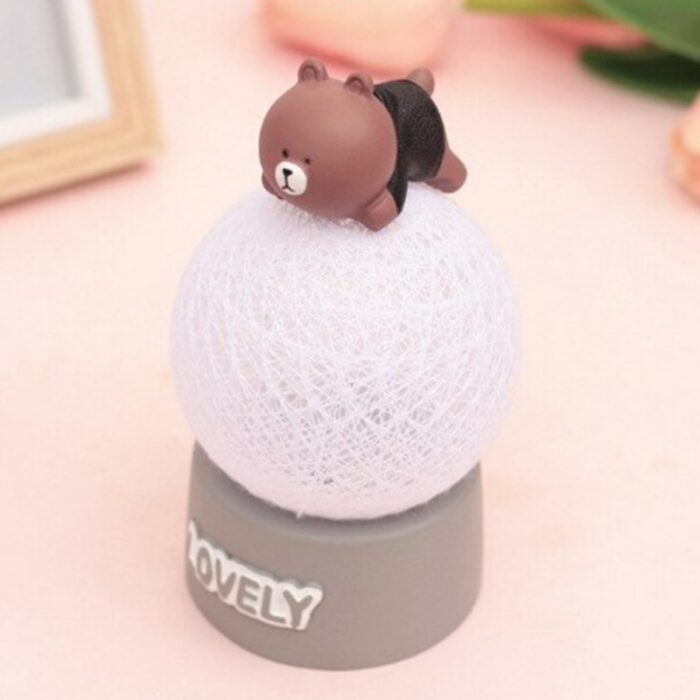 ⁦تحفة طابة شبك مع دب مضيئة⁩ - الصورة ⁦3⁩