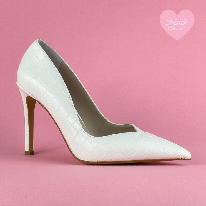 10315228_67db60d27adae كعب عالي انيق للسيدات لون أبيض - الصورة 1