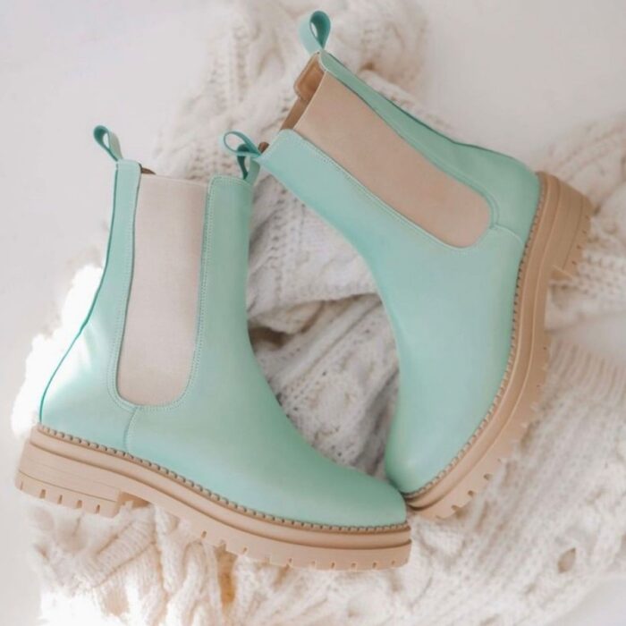 ⁦بسطار ساق طويل لون تركواز للصبايا⁩ - الصورة ⁦2⁩