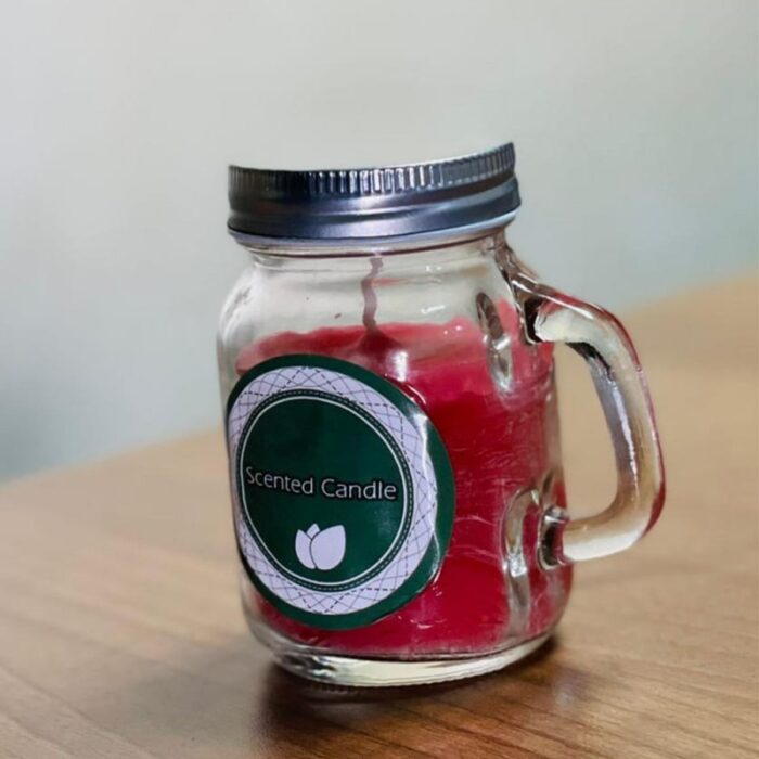 ⁦شمعة كاسة مع مسكة غطاء سيلفر⁩ - الصورة ⁦2⁩