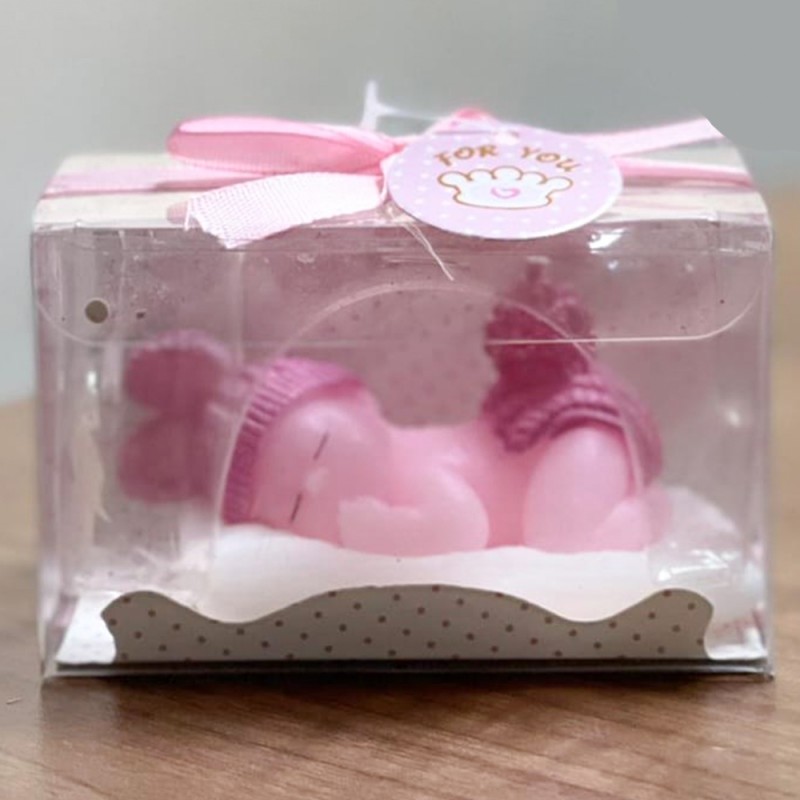 ⁦شمعة مجسم شكل بيبي لون زهري⁩ - الصورة ⁦1⁩