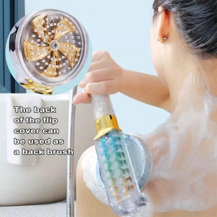 ⁦يد دوش بتقنية الضغط مزود بمروحة تيربو للاستحمام وتدليك الجسم⁩ - الصورة ⁦2⁩