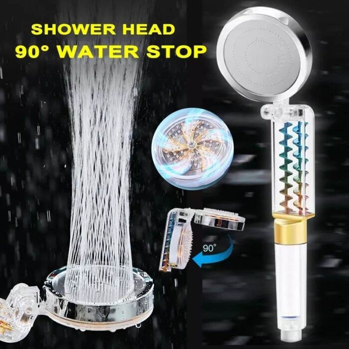 ⁦يد دوش بتقنية الضغط مزود بمروحة تيربو للاستحمام وتدليك الجسم⁩ - الصورة ⁦6⁩