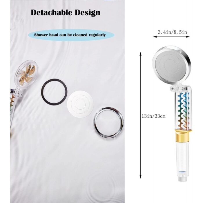 ⁦يد دوش بتقنية الضغط مزود بمروحة تيربو للاستحمام وتدليك الجسم⁩ - الصورة ⁦9⁩