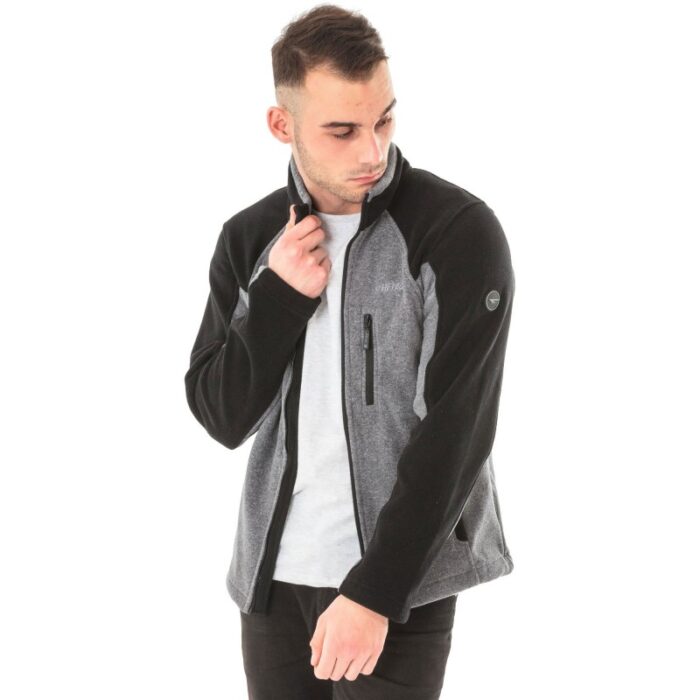 ⁦Hi-Tec Monar Full Zip Fleece Jacket  جاكيت مونار فل فليس من هاي-تيك لون أسود ورمادي⁩ - الصورة ⁦7⁩