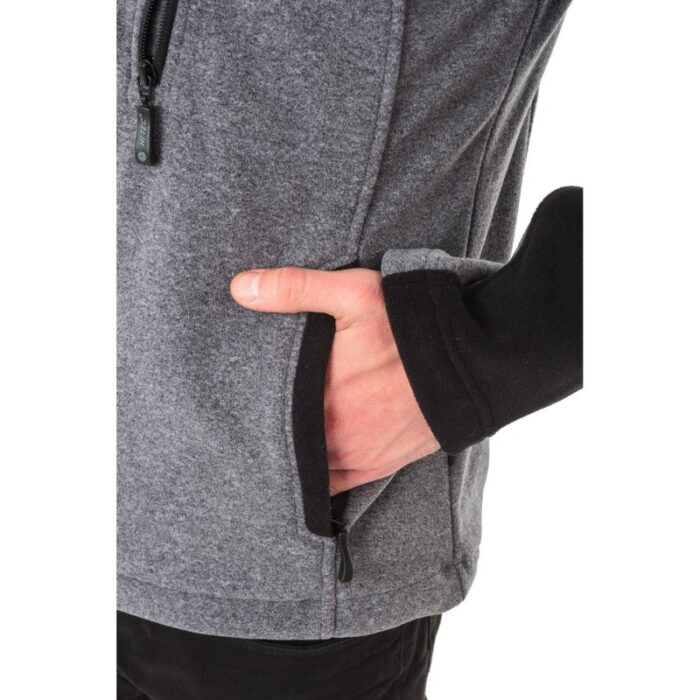 ⁦Hi-Tec Monar Full Zip Fleece Jacket  جاكيت مونار فل فليس من هاي-تيك لون أسود ورمادي⁩ - الصورة ⁦12⁩
