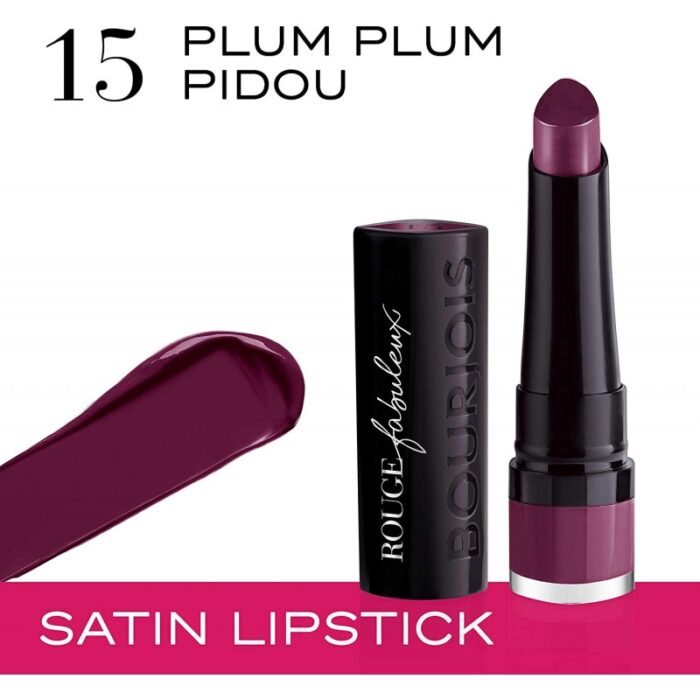 ⁦احمر شفاه فابيوليكس بلم بلم بيدو 2.4 غرام Bourjois 15 Plum Plum Pidou⁩ - الصورة ⁦2⁩