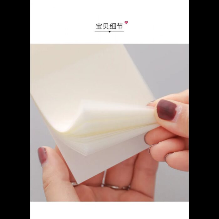 ⁦ورق ملاحظات لاصقة شفاف بسيط بحجم كبير 50 قطعة  قياس 76*79مم⁩ - الصورة ⁦5⁩