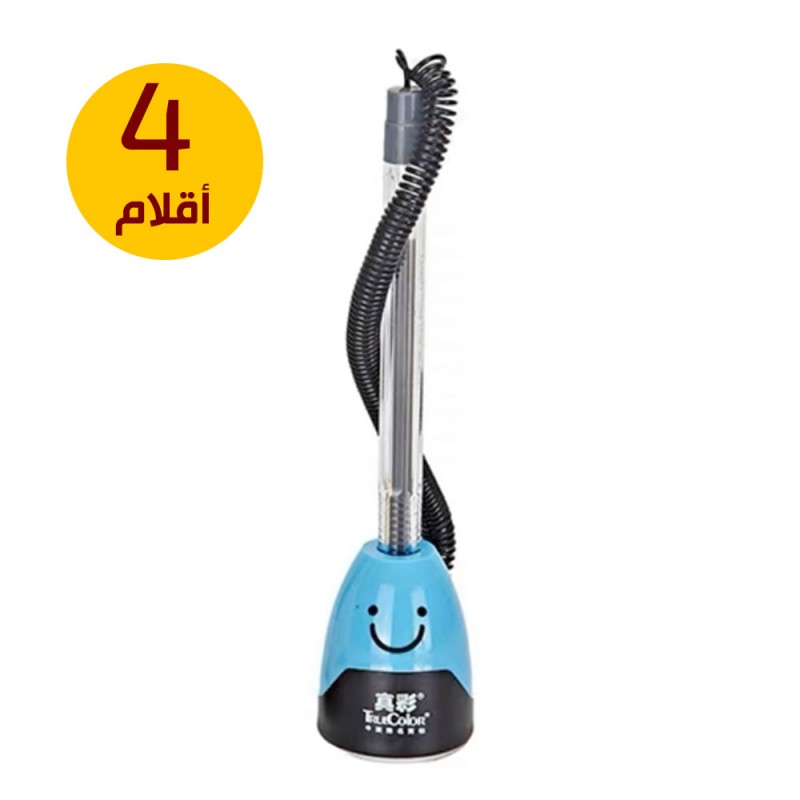 ⁦طقم أقلام حبر مكتب لون أزرق عدد 4⁩ - الصورة ⁦1⁩