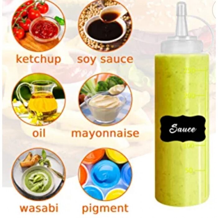 ⁦زجاجة صلصه بلاستيك متعدد الاستخدامات عدد2⁩ - الصورة ⁦3⁩