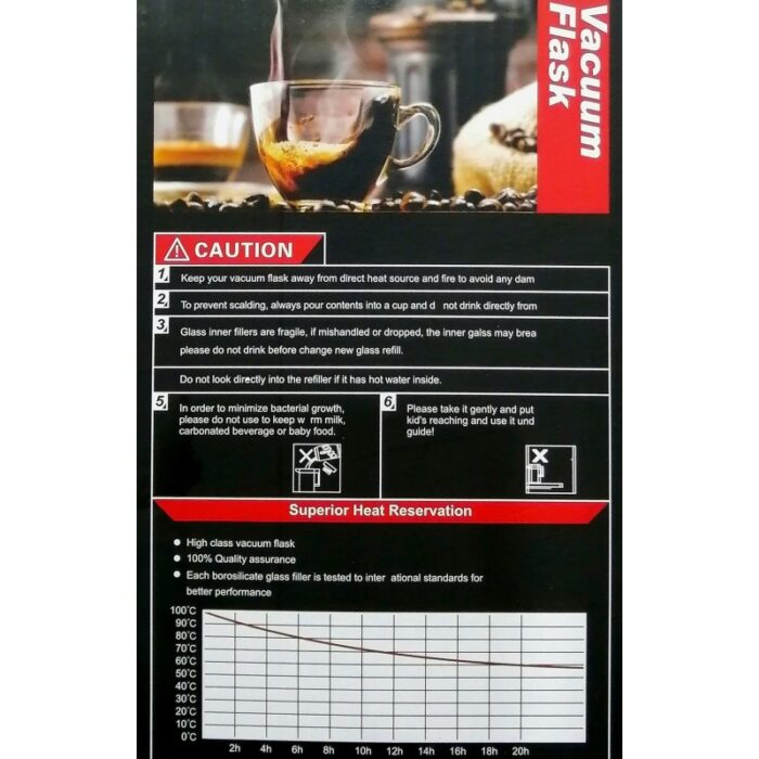 ⁦ثيرموس كبسة ( ريش أبيض) واحد لتر⁩ - الصورة ⁦2⁩