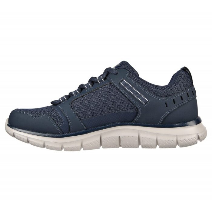 ⁦Skechers Men's Track - Knockhill Shoes - حذاء سكيتشرز تراك - نوك هيل للرجال لون كحلي ونعل ابيض⁩ - الصورة ⁦4⁩