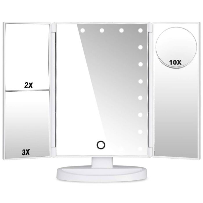 ⁦مرآة مكياج بإضاءة ليد متعددة الاستخدامات⁩ - الصورة ⁦3⁩