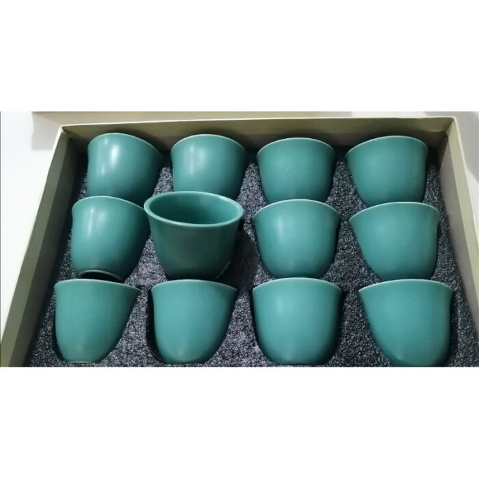 ⁦طقم 12 فنجان للقهوة السادة لون تركواز⁩ - الصورة ⁦2⁩