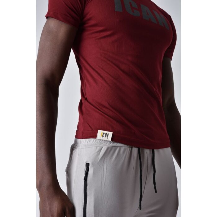 ⁦ICAN DRAY FIT T-SHIRT تيشيرت شبابي دراي فيت لون خمري⁩ - الصورة ⁦4⁩